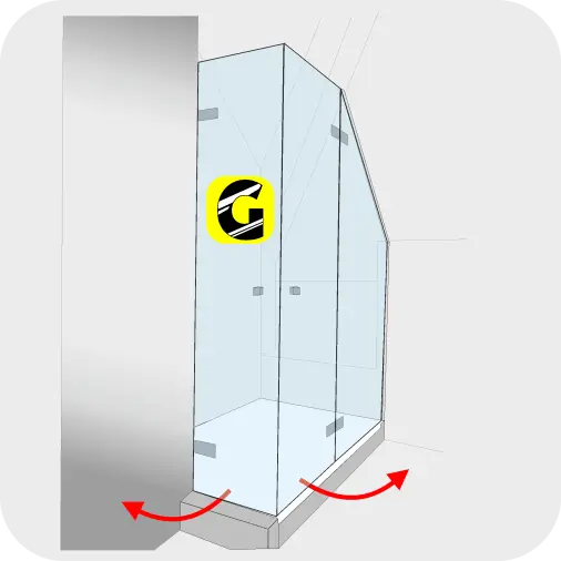 Eckdusche im Dachgeschoß von Glas Scholl - Sonderdusche - Dusche auf Maß