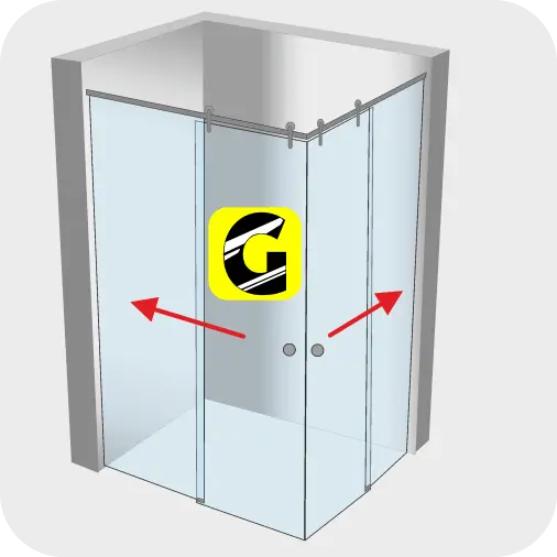 90° Eck-Schiebetürdusche von Glas Scholl