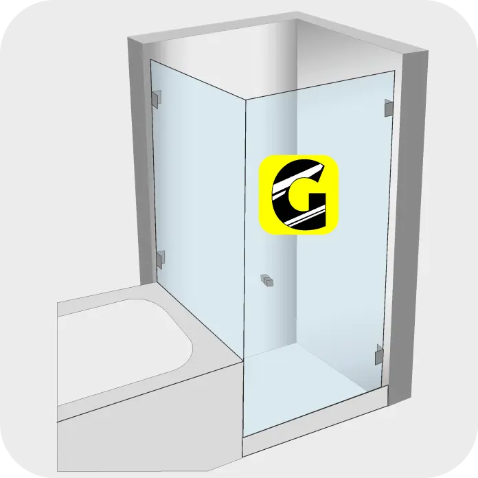 Seitenteil auf Badewann mit Dusche daneben von Glas Scholl