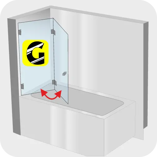 2-flgl. Klappdusche auf der Badewanne von Glas Scholl