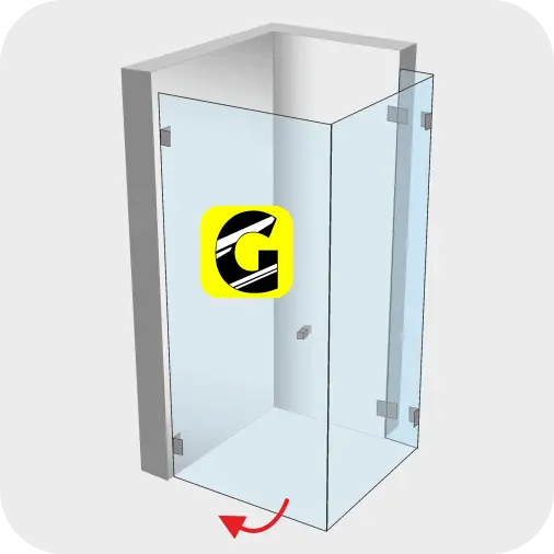 U-Dusche mit seitlichem Eingang von Glas Scholl