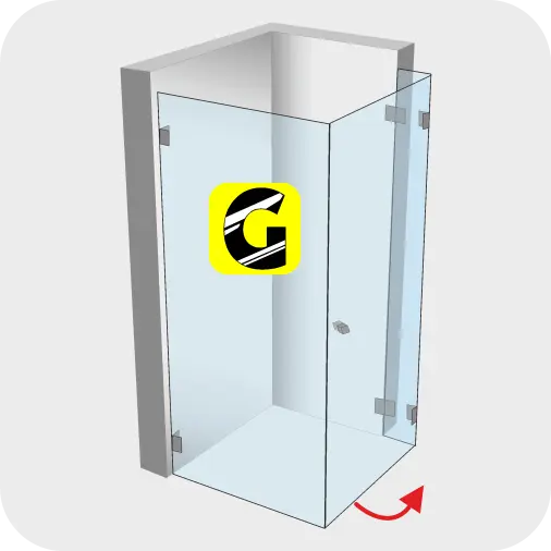 U-Dusche mit vorderem Eingang von Glas Scholl