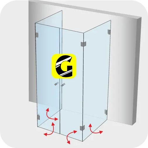 U-Dusche 4-teilige komplett klappbar von Glas Scholl