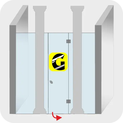Sonderdusche zwischen zwei Marmor-Säulen von Glas Scholl